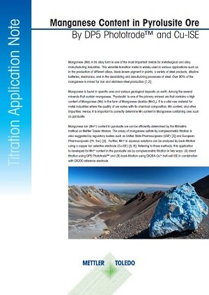 Determining Manganese Content in Pyrolusite Ore by Complexometric Titration